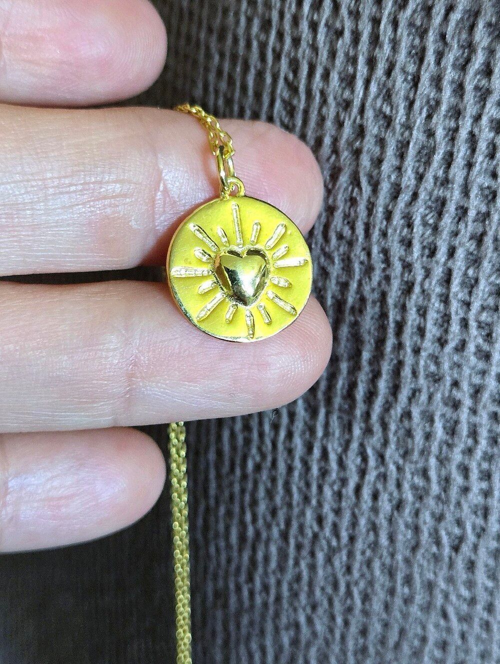 Zeyzey Gold๐โHeartโค Disc๐ Pendant Necklace